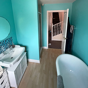Full bathroom view from inside