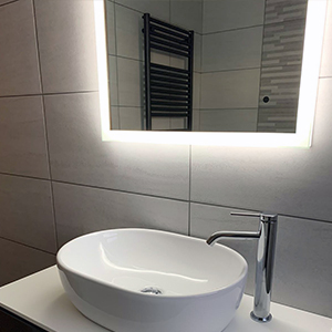 Mirror and sink