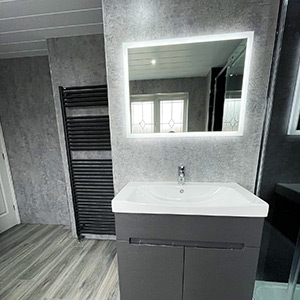 Bathroom radiator and basin