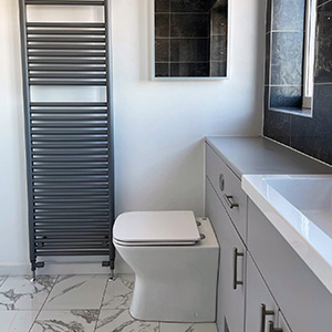 Toilet and radiator